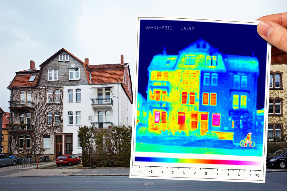 Wärmebild von einem Haus